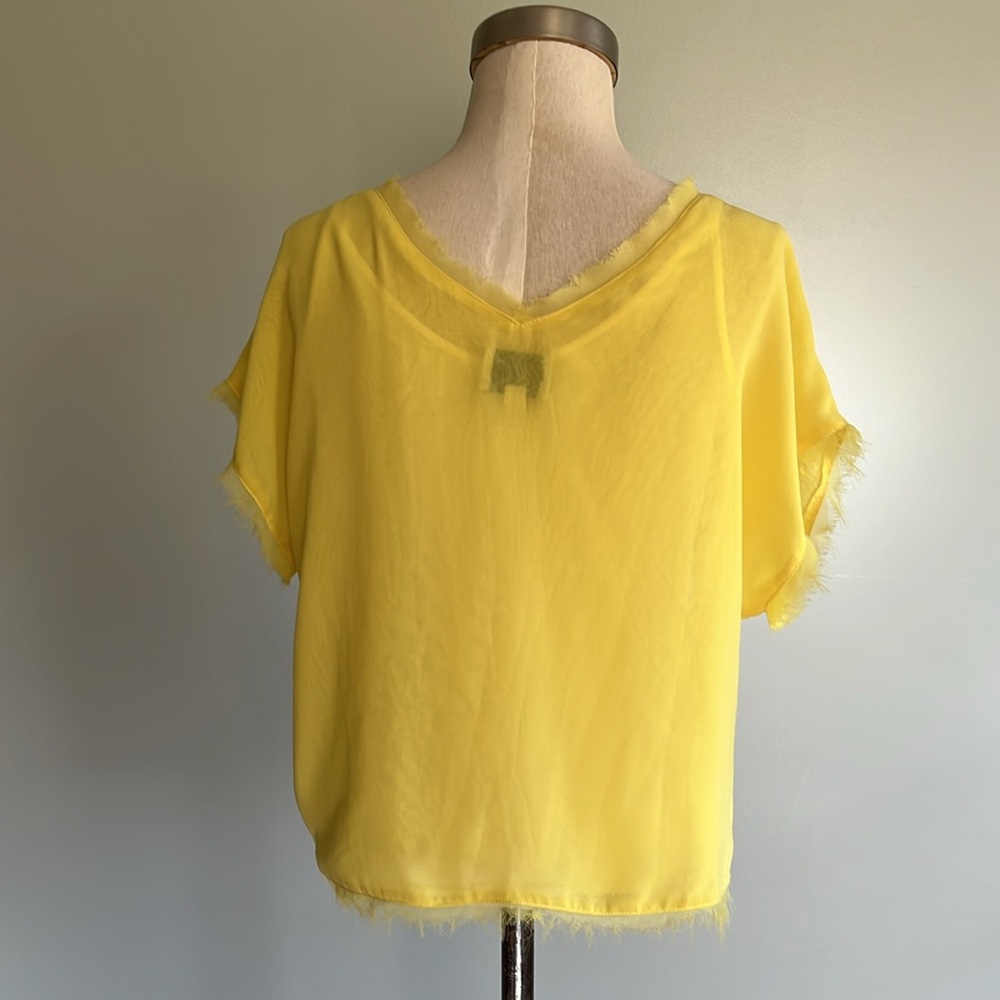Greylin double V-neck yellow top - Picture 6 of 11
